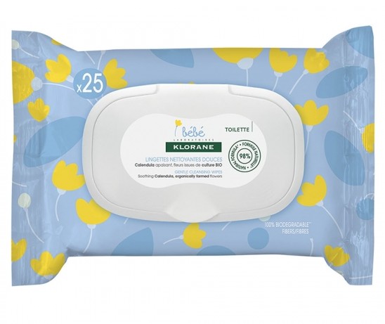 Klorane Bébé Lingettes Nettoyantes Douces X25
